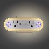 SUPERNIGHT WiFi Smart Socket Outlet with Dusk to Dawn sensor Light, Works With Alexa & Google Home, Wi-Fi Enabled, App and Voice Control Anywhere and Anytime,No Hub Required, Easy Configuration 1 PACK
