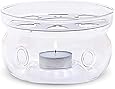 Teabloom Universal Tea Warmer (Large Size - 6 in / 15 cm Diameter) - Handcrafted with Heat Proof & Lead-Free Glass - Tea Light Candle Included