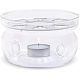 Teabloom Universal Tea Warmer (Large Size - 6 in / 15 cm Diameter) - Handcrafted with Heat Proof & Lead-Free Glass - Tea…