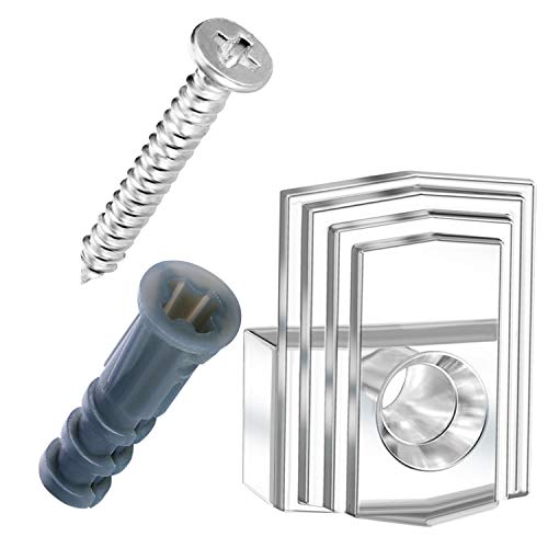 Tatuo 20 Sets of Mirror Holder Clips Kit, Clear Plastic Mirror Mounting