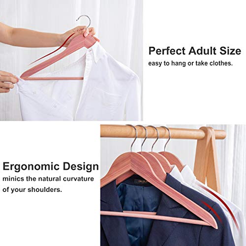 American Red Cedar Hangers 30 Pack, Wooden Suit Hangers with 360