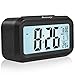 BeautyFlower Smart Alarm Clock with Large LCD screen, Low Light Sensor Technology, Soft Night Light, Repeating Snooze, Month Date & Temperature Display Function(black) (black)