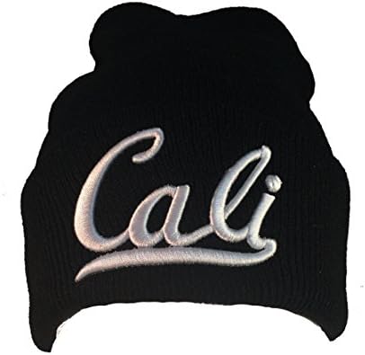 EZ Gifts INC Cali California Beanie Knit Warm Winter Unisex Cap Thick Women's Men Hat New! (Black)