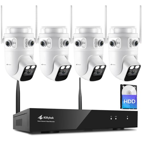 Home Security Camera System Wireless Triple Lens 2K Quad HD