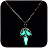 Longita Ghostface Necklace Glow in the Dark Scream Skull Necklaces for Women Men Halloween Necklace Light Up Ghost Face Necklaces Party Jewelry 1pcs