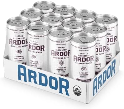 Ardor Organic Sparkling Water, Mango, 12 fl oz, Pack of 12 main image 0