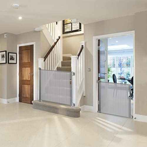 Barrieres Et Extensions Barrieres D Escaliers Et De Portes 110cm Si Utilise Comme Barriere Pour Bebe Couleur Gris Barriere De Securite Retractable En Maille 0 130cm Callowesse Mant Vn