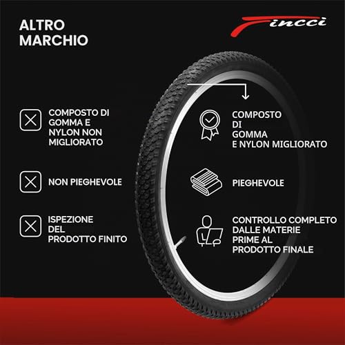 Fincci MTB Tyres 26 x 2.1 Inches 57-559 Pair Folding Bike Tyres 26 with 2 x Air Cameras Presta Valve for Mountain Bike, Racing Bike, Electric Bicycle – Pack of 2
