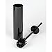 mDesign Extra Slim Compact Freestanding Plastic Toilet Bowl Brush and Holder for Bathroom Storage and Organization - Modern, Space Saving, Sturdy, Deep Cleaning, Covered Brush - Black