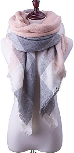 Women Winter Warm Scarf Plaid Cashmere Lady Blanket Lovely Scarves