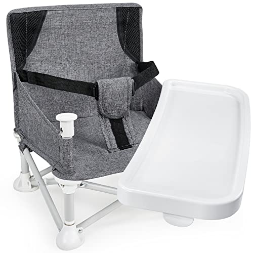 ANTEN Portable Booster Chair with Tray Travel Booster Seat for Babies and Toddlers Folding