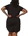 Allegrace Women Plus Size Summer Side Slit Casual Cotton T Shirt Dress Black 1X