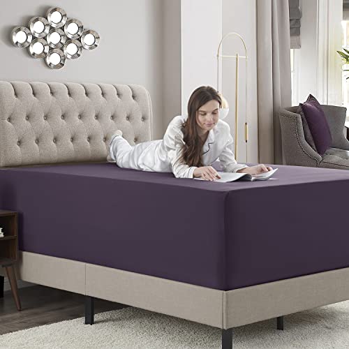 Empyrean Extra Deep Pocket Queen Fitted Sheet Only Purple Fitted