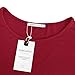 Adreamly Women's Casual Summer Short Sleeve Loose Strappy Cold Shoulder Tops Basic T Shirts Blouses Burgundy 2X-Large