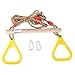 Pellor Children's Trapeze Swing Multifunction Wooden Playset With Plastic Rings