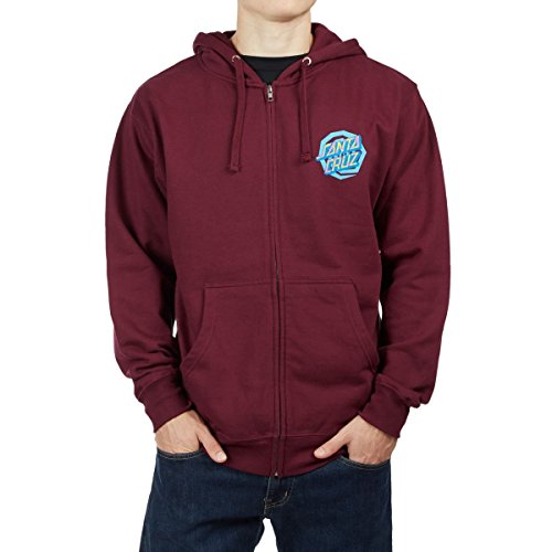 Santa Cruz Illusion Dot Zip Up Hoodie - Maroon - LG
