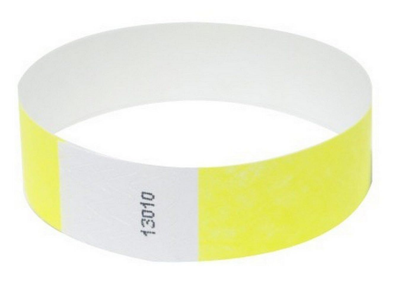 Tyvek Wristbands 3/4 inch 100 Pack, Paper Like Bracelets Used for Events, Nightclubs, waterparks etc. Neon Yellow