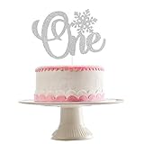 Glittery Snowflake One Cake Topper,First Birthday Cake Topper - First Birthday Snowflake - Winter Wonderland First Birthday - 1st Birthday Party Decorations