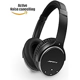 JIFFY J200 Active Noise Cancelling Bluetooth Wireless Headphones with Microphone Over the Ear, Comfortable Lightweight Protein Earpads foldable, Phone Volume Control 30 Hours Playtime for 3.5mm device