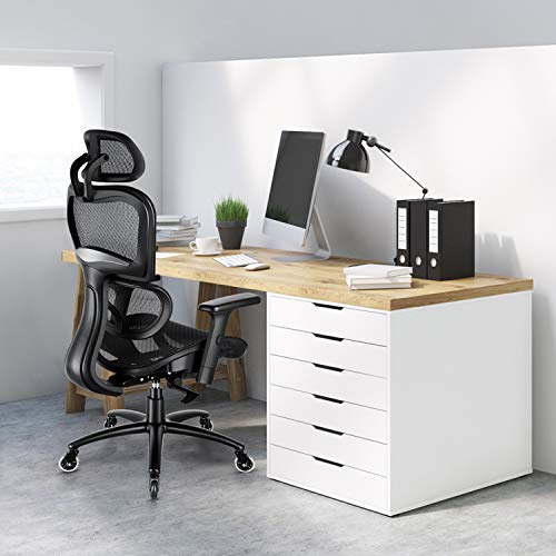 SUNNOW Ergonomic Office Chair, Mesh Desk Chair with Lumbar Support 3D