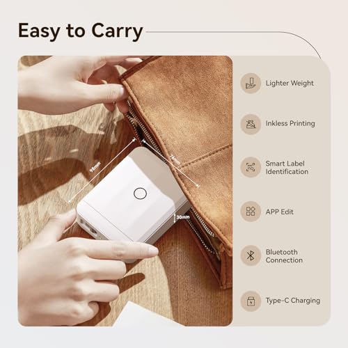 NIIMBOT D110 Mini Label Maker Machine with Tape(Pre-Cut Size 12x40mm), Portable Bluetooth Sticker Printer, Inkless Automatic Feeding One-Touch Custom Printing, Compatible with Phone Only