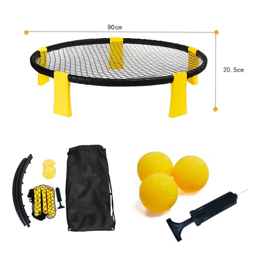 Beauenty Spikeball Game Set for Played Outdoors,Indoors,Lawn,Yard,Beach,Park,Beach Games for Boys,Girls,Teens, Adults,Family(Includes 3 Balls,Drawstring Bag and Rule Book)