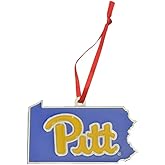 Pittsburgh Panthers State Shape Metal Christmas Ornament