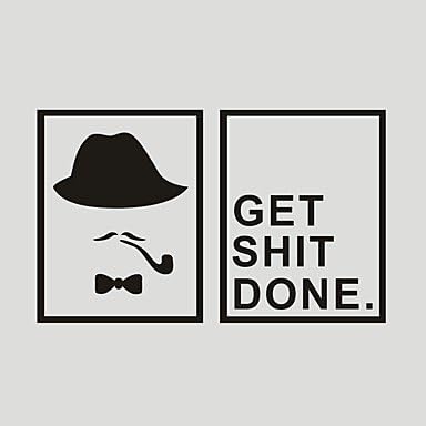DIY Wall Stickers Wall Decals GET SHIT DONE PVC Wall Stickers 4030cmX2,Black