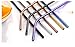 Muzerdo Reusable Stainless Steel Straws 10.5'' Metal Drinking Straws for 20 or 30 oz Tumblers, Multicolor 5 Straight + 5 Bent + 2 Brushes +1 Pouch