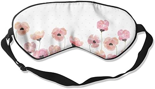 KOLP Flower Painting In Water Colours Super-smooth Eye Mask Natural Silk Sleeping Mask Soft Blindfold Eyeshade Comfortable Eyepatch With Adjustable Head Strap For Women Men And Youth