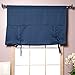 Best Home Fashion Premium Thermal Insulated Blackout Tie-Up Window Shade - Rod Pocket - Navy - 42
