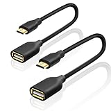 Besgoods 2-Pack Micro USB 2.0 Cable OTG USB On The Go Adapter Male Micro USB to Female short USB Cables OTG Adapter for Samsung/Google/ Sony/HTC/Android or Smartphones Tablets with OTG Function 6inch