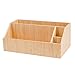 MobileVision Bamboo Media Storage Organizer Holder for Remote Controls, Video Games, Audio Accessories, Small Electronics Caddy & Office Organizer