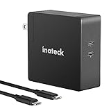 Inateck 60W Dual USB C Charger with 6.6ft (2 Meters) USB C Cable,Smart Current Output CC01001,Black