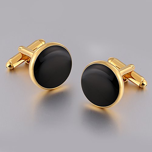 Aienid Cufflinks and Studs Set for Tuxedo Shirts Business Wedding Stainless Steel 2 Cufflinks and 8 Studs - Thumbnail 2