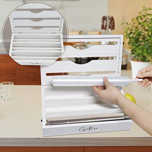 Plastic Wrap Dispenser with Slide Cutter Foil and Plastic Wrap