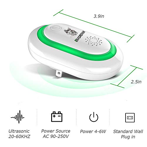 Eradream Pest Repeller Plug in, Electronic Pest Repellent Ultrasonic for Pest Reject, Newest Mice Control Indoor Use Non-toxic for Bug Spider Rodent Ant Mosquito Roach No Kill(2 Pack) - Thumbnail 5