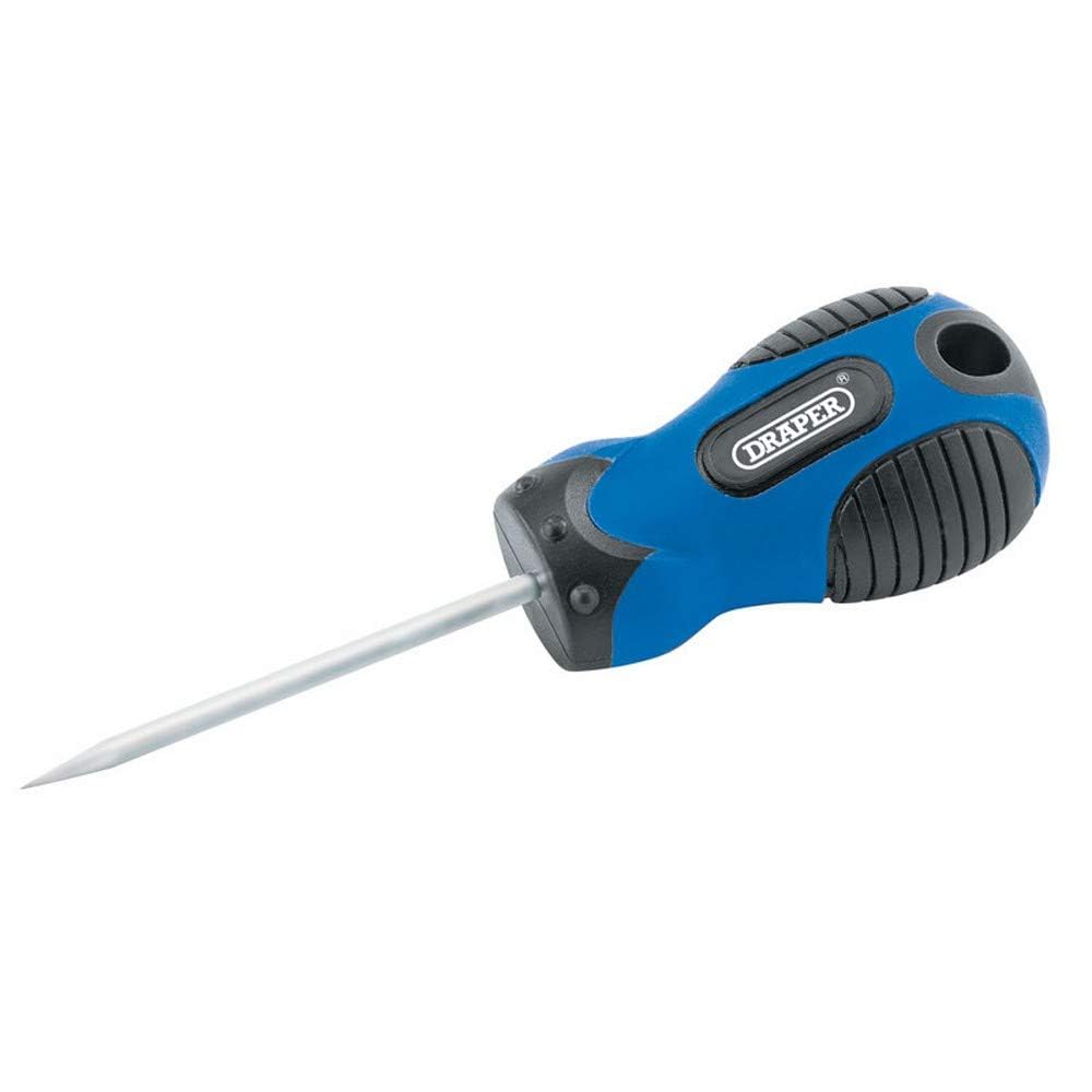 Draper Soft Grip Carpenters Awl | 75mm Length and 3mm Blade Tapering | Carpenters Tools | Scratch Bradawls | 54245