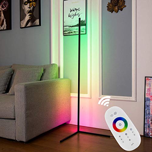 QJUZO RGB vloerlamp, dimbaar, met afstandsbediening, moderne led-vloerlamp voor woonkamer, slaapkamer, hoek… - Afbeelding 5