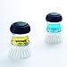OXO Good Grips 2 Pack Palm Brush Storage Set with Soap Dispensing, Nylon Bristles, Black, Holder