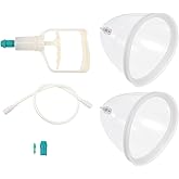 Healifty Breast Cupping Massage Therapy Set: Manual Vacuum Suction Cups with Hand Pump and Tube, Silicone Chest Cupping Tool Kit for Body Chest Face Massage Home Use