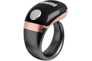 TREASURECAVE Adjustable Finger Counter Clicker Ring (18/20/22mm), Muslim Digital Azan Alarm Clock Ring, Digital Electronic Smart Ring Counter with Display & Type-C Charging Gold