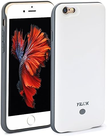 4.9mm Super Slim iPhone 6 6s Charging Case, YILILK Portable Lightweight Battery case for iPhone 6 6s 4.7", 100% Extra Battery Life with Lightning Port(white)