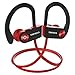 Bluetooth Headphones, TRINIDa IPX7 Waterproof Sport Wireless Headset for Running, Best in Ear Earbuds HiFi Stereo with Mic 10 Hours Playback Gym Workout Passive Noise Cancel Wireless Earphones (red)