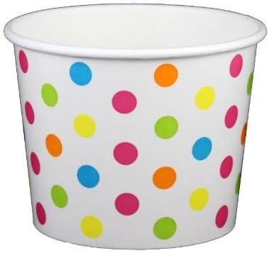 Rainbow Dot Ice Cream Cups 16 oz - 50 count by Beach Party