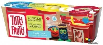 Tutti Frutti Scented Modeling Dough - 3 Pack - Blueberry , Banana, and Strawberry Scents!