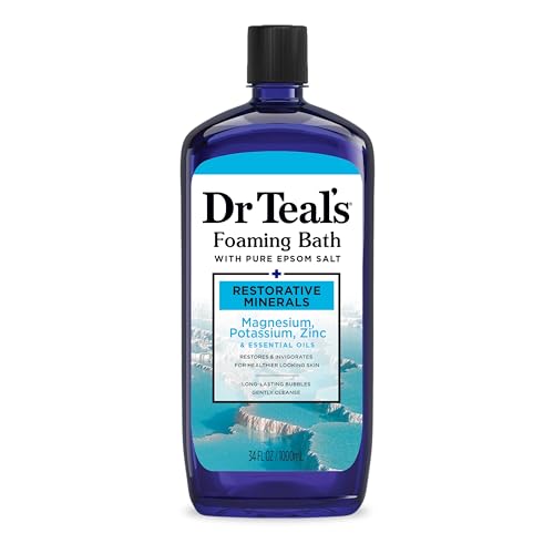 Dr Teal's New 2025 Restorative Minerals | Pure Epsom Salt Soak, 3 lbs. and Foaming Bath, 34 Fl Oz (Restorative Minerals Salt + Foaming Bath)