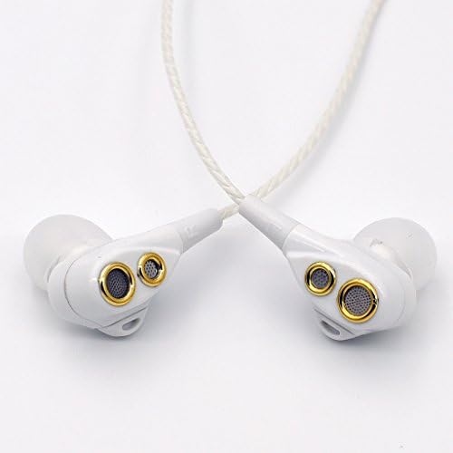 MUZTIME D10 In-ear Earbuds Headphones Dual Dynamic Drivers Earphones with Mic Strong Bass and Noise Reduction Volume Control Headset for Apple iOS and Android Computer PC Tablet(White)