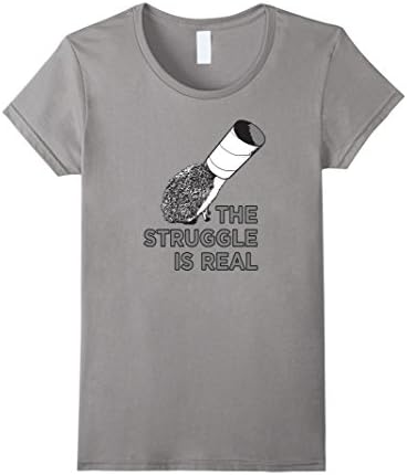 Women's The Struggle Is Real Funny Hedgehog Graphic T-Shirt  Small Slate