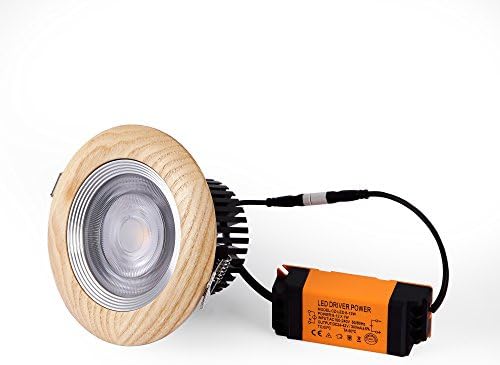 LED Spotlight Recessed Retrofit Lighting Fixture Kit,Low Volt Small Round Real Wood Spot Lamps with Drivers,Foco Downlighters for Ceiling,12W(100W Equivalent),3000K Warm White Light,1100LM,CRI>85